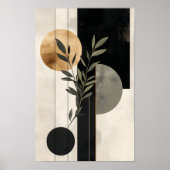 Poster Luxury Boho Botanical Geometric Minimal Black Gold (Devant)