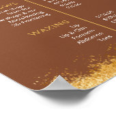 Poster Luxury Gold & Brown Lash Tech Price List  (Coin)