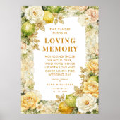 Poster Luxury Mediterranean Lemons & Flowers Memorial (Devant)