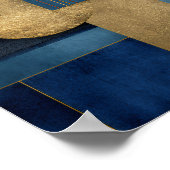Poster Luxury Navy Beige Gold Geometric Composition (Coin)