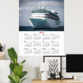 Poster Luxury Ocean Liner Cruise Ship 2014 Calendar (Bureau à domicile)