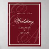 Poster Luxury Old Money Monogram Wedding Welcome (Devant)