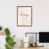 Poster Luxury Old Money Monogram Wedding Welcome (Bureau à domicile)