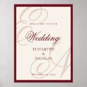 Poster Luxury Old Money Monogram Wedding Welcome (Devant)