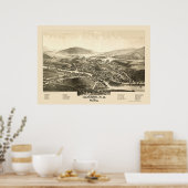 Poster Luzerne & Hadley, NY Carte panoramique - 1887 (Cuisine)