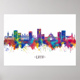 Poster Lviv Ukraine Skyline