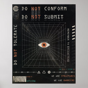 Poster L'Watcher - Techno-Brutalist Streetwear Design