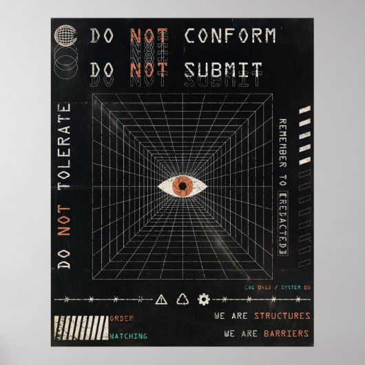 Poster L'Watcher - Techno-Brutalist Streetwear Design (Devant)