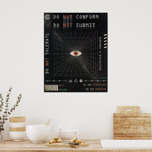 Poster L'Watcher - Techno-Brutalist Streetwear Design (Cuisine)