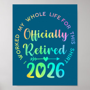 Poster Ly Retraité 2026 Drôle de Retraite Pour Femmes