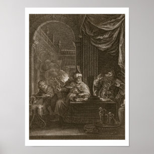 Poster Lycaon a métamorphosé dans un loup, 1731 (la