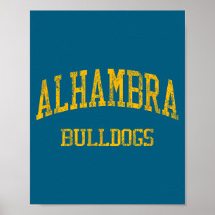 Poster Lycée Alhambra Hs Martinez Ca Vintage Srts