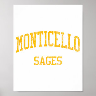 Poster Lycée de Monticello Hs Monticello Il Vintage Sr
