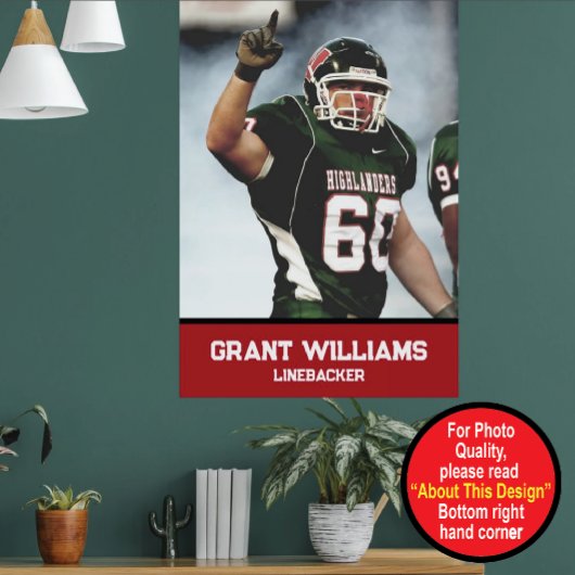 Poster Lycée ou collège personnalisé football