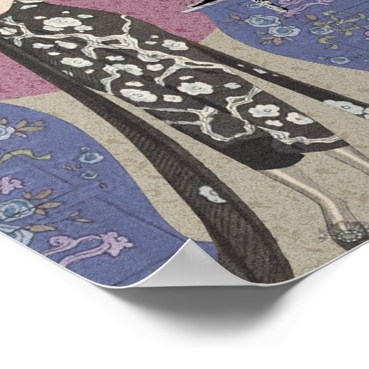 Poster Lydia & Bengale à Mauve et Taupe (Coin)