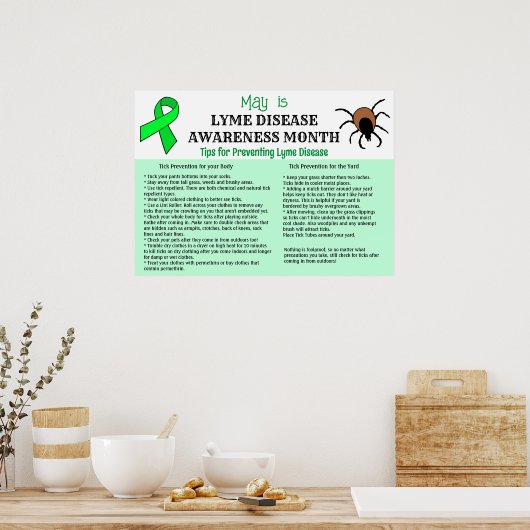 Poster Lyme Prévention de la maladie (Cuisine)
