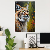 Poster | Lynx Cat | Olieverfstijl (Thuiskantoor)