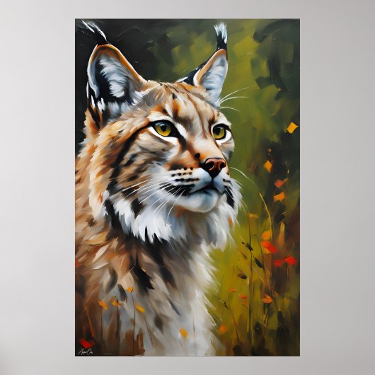 Poster | Lynx Cat | Olieverfstijl (Voorkant)