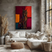Lynx Expressionniste dans des Champs de Couleurs A