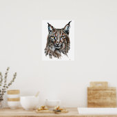 Poster Lynx - Spirit Animal, Aquarelle Totem Joga Guide (Cuisine)