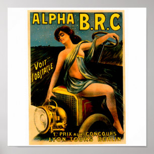 Poster Lyon Berlin Auto Tours ~ Annonce automobile Vintag
