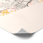 Poster Lyon - France Chalk City Carte (Coin)