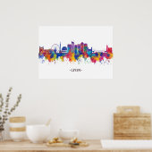 Poster Lyon France Skyline (Cuisine)