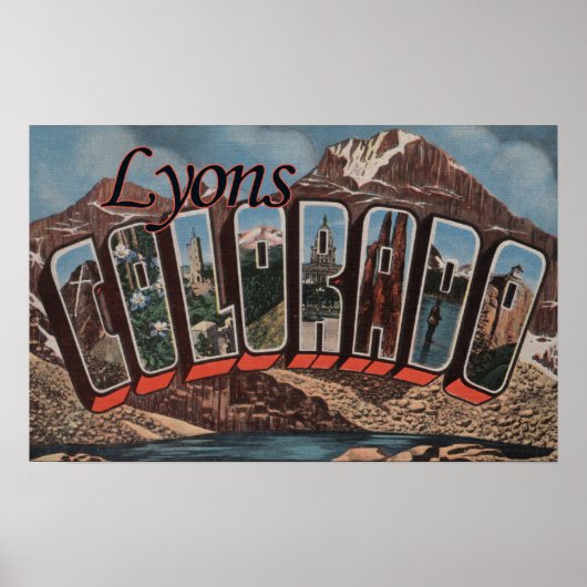 Poster Lyons, ColoradoGrandes lettres ScènesLyons, CO (Devant)