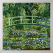 Poster Lys à eau Claude Monet et pont japonais (Devant)