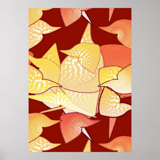 Poster "Lys Aliens" Abstrait - Rouille et or (Devant)