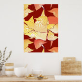 Poster "Lys Aliens" Abstrait - Rouille et or (Cuisine)
