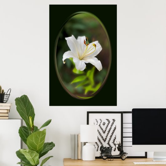 Poster Lys blanc crépusculaire (Bureau à domicile)