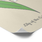 Poster Lys botanique de la Fleur de Vallée Pastel (Coin)