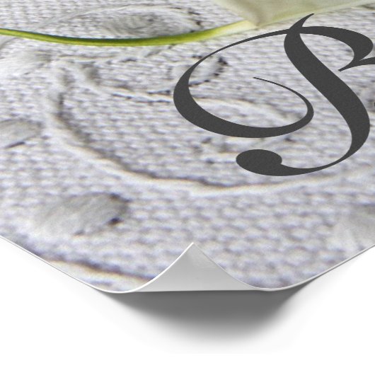 Poster Lys calla blancs sur lin (Coin)