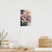 Poster Lys dans l'harmonie de l'aquarelle - Fleurs Art nu (Cuisine)
