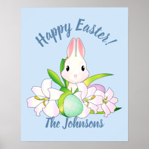 Poster Lys de Pâques et Bunnies sucrés