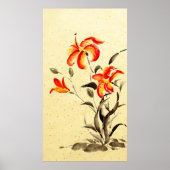 Poster Lys de tigre - rouge (Devant)