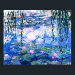 Poster Lys d'eau rose Monet<br><div class="desc">Un poster de nénuphars rose Monet représentant de belles nénuphars roses flottant dans un étang bleu calme avec des nénuphars. Un grand cadeau Monet pour les amateurs d'impressionnisme et d'art français. Impressionnisme nature serein avec de belles fleurs et paysage d'étang pittoresque.</div>