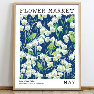 Poster Lys floraux de la vallée mai marché aux fleurs de