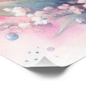 Poster Lys monogramme floral de l'aquarelle de la vallée (Coin)