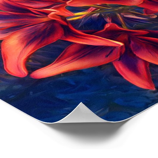 Poster Lys rouges vibrants (Coin)