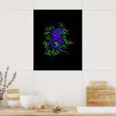 Poster lys violet sur fond noir (Cuisine)