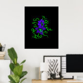Poster lys violet sur fond noir (Bureau à domicile)