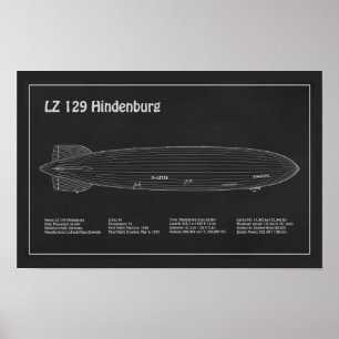 Poster LZ 129 Hindenburg - Plan directeur des navires PD