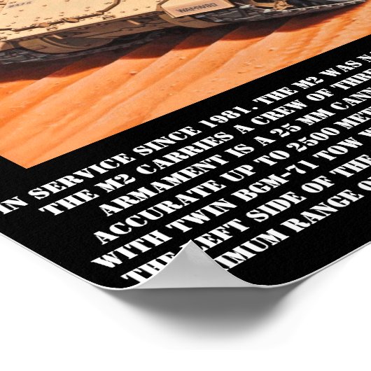 Poster M2 Bradley Infantry Fighting Vehicle Imprimer (Coin)