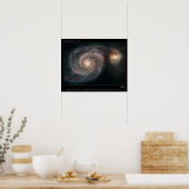 Poster M51 Whirlpool et galaxies associées (Cuisine)