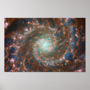 Poster M74 Galaxie spirale NGC 628 Hubble & JWST