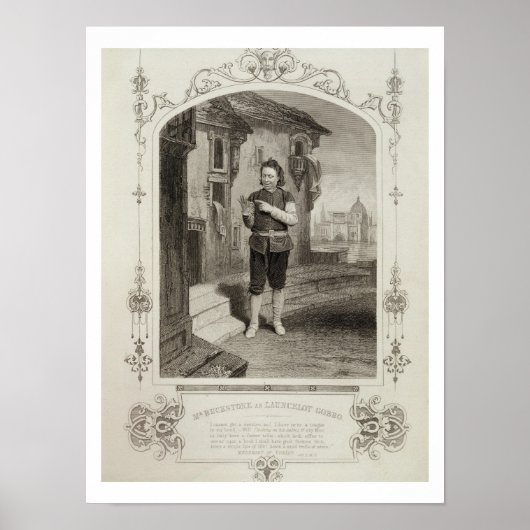 Poster M. Buckstone en tant que Lancelot Gobbo, Acte II S (Devant)