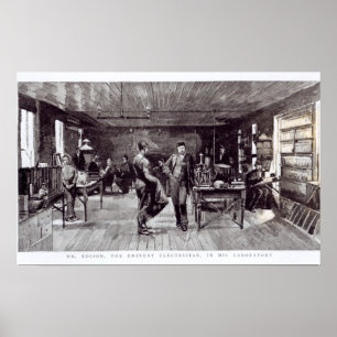 Poster M. Edison, L'Éminent Électricien