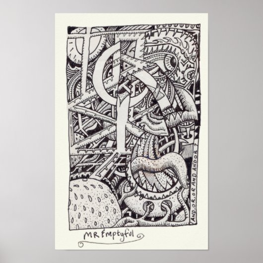 Poster M. Emptyful, Dessin D'Encre (Devant)